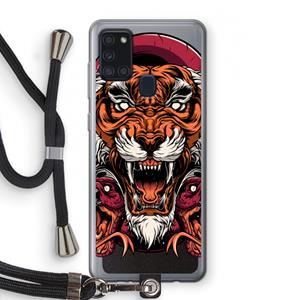 CaseCompany Tiger and Rattlesnakes: Samsung Galaxy A21s Transparant Hoesje met koord