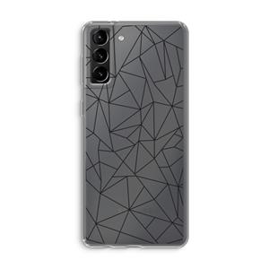 CaseCompany Geometrische lijnen zwart: Samsung Galaxy S21 Plus Transparant Hoesje