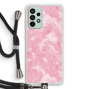CaseCompany Abstract Painting Pink: Samsung Galaxy A52s 5G Transparant Hoesje met koord