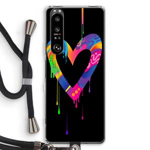 CaseCompany Melts My Heart: Sony Xperia 1 III Transparant Hoesje met koord