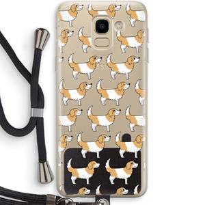CaseCompany Doggy: Samsung Galaxy J6 (2018) Transparant Hoesje met koord