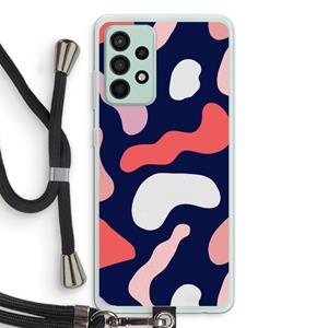 CaseCompany Memphis Shapes Pink: Samsung Galaxy A52s 5G Transparant Hoesje met koord