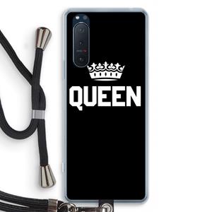 CaseCompany Queen zwart: Sony Xperia 5 II Transparant Hoesje met koord