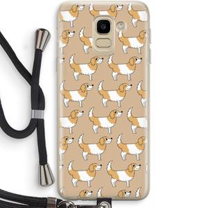 CaseCompany Doggy: Samsung Galaxy J6 (2018) Transparant Hoesje met koord