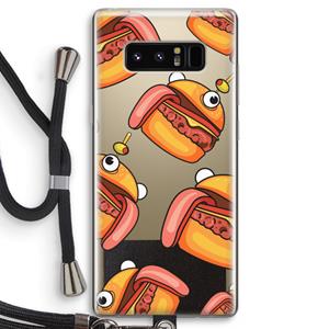 CaseCompany Hamburger: Samsung Galaxy Note 8 Transparant Hoesje met koord