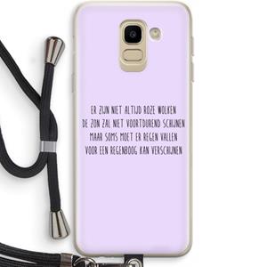 CaseCompany Regenboog: Samsung Galaxy J6 (2018) Transparant Hoesje met koord
