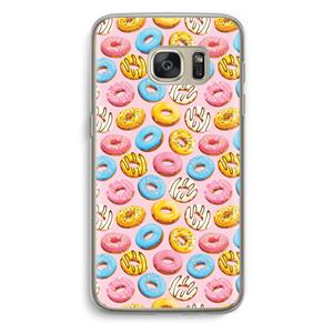 CaseCompany Pink donuts: Samsung Galaxy S7 Transparant Hoesje