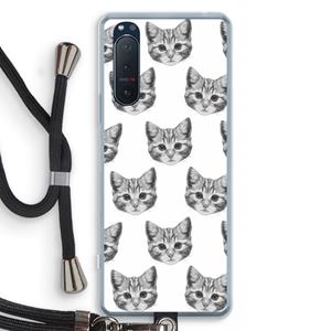 CaseCompany Kitten: Sony Xperia 5 II Transparant Hoesje met koord