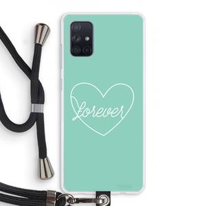CaseCompany Forever heart pastel: Samsung Galaxy A71 Transparant Hoesje met koord