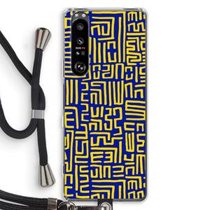 CaseCompany Majorelle Blue Print: Sony Xperia 1 III Transparant Hoesje met koord