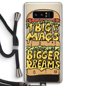 CaseCompany Big Macs Bigger Dreams: Samsung Galaxy Note 8 Transparant Hoesje met koord