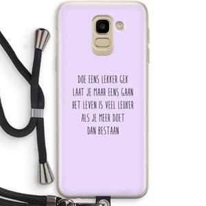 CaseCompany Gek: Samsung Galaxy J6 (2018) Transparant Hoesje met koord