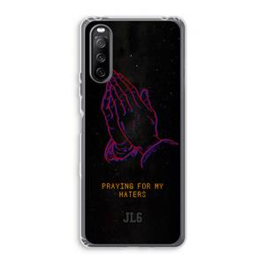 CaseCompany Praying For My Haters: Sony Xperia 10 III Transparant Hoesje