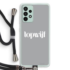 CaseCompany Topwijf Grijs Wit: Samsung Galaxy A52s 5G Transparant Hoesje met koord