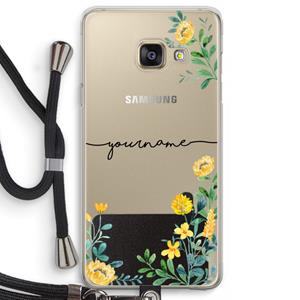 CaseCompany Gele bloemen: Samsung Galaxy A3 (2016) Transparant Hoesje met koord