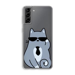 CaseCompany Cool cat: Samsung Galaxy S21 Plus Transparant Hoesje