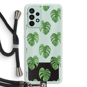 CaseCompany Monstera leaves: Samsung Galaxy A52s 5G Transparant Hoesje met koord