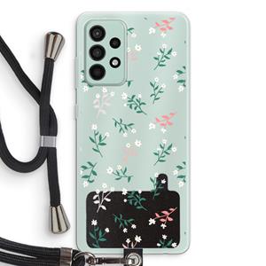 CaseCompany Small white flowers: Samsung Galaxy A52s 5G Transparant Hoesje met koord
