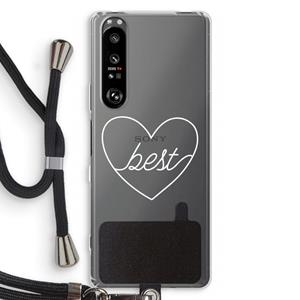CaseCompany Best heart pastel: Sony Xperia 1 III Transparant Hoesje met koord