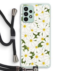 CaseCompany Summer Daisies: Samsung Galaxy A52s 5G Transparant Hoesje met koord