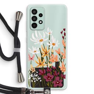 CaseCompany Painted wildflowers: Samsung Galaxy A52s 5G Transparant Hoesje met koord