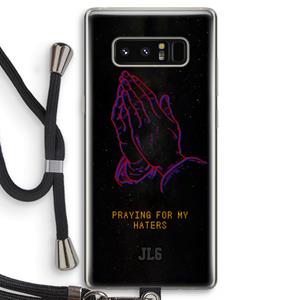 CaseCompany Praying For My Haters: Samsung Galaxy Note 8 Transparant Hoesje met koord