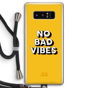 CaseCompany No Bad Vibes: Samsung Galaxy Note 8 Transparant Hoesje met koord