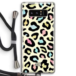 CaseCompany Leopard pattern: Samsung Galaxy Note 8 Transparant Hoesje met koord