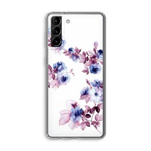 CaseCompany Waterverf bloemen: Samsung Galaxy S21 Plus Transparant Hoesje
