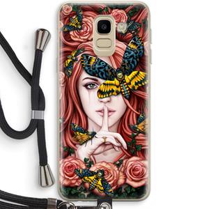 CaseCompany Lady Moth: Samsung Galaxy J6 (2018) Transparant Hoesje met koord