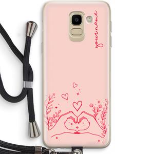 CaseCompany Love is in the air: Samsung Galaxy J6 (2018) Transparant Hoesje met koord
