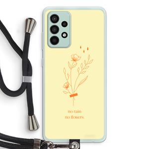 CaseCompany No rain no flowers: Samsung Galaxy A52s 5G Transparant Hoesje met koord