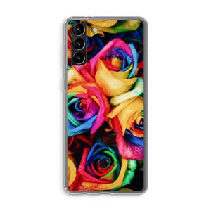 CaseCompany Neon bloemen: Samsung Galaxy S21 Plus Transparant Hoesje
