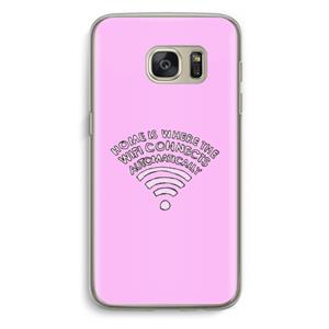 CaseCompany Home Is Where The Wifi Is: Samsung Galaxy S7 Transparant Hoesje