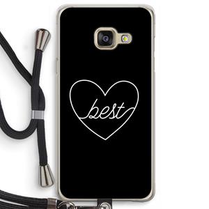 CaseCompany Best heart black: Samsung Galaxy A3 (2016) Transparant Hoesje met koord