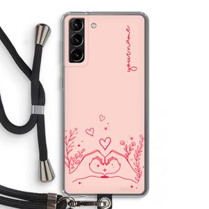 CaseCompany Love is in the air: Samsung Galaxy S21 Plus Transparant Hoesje met koord