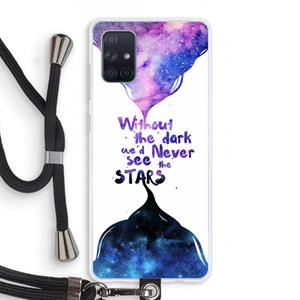CaseCompany Stars quote: Samsung Galaxy A71 Transparant Hoesje met koord