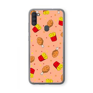 CaseCompany Chicken 'n Fries: Samsung Galaxy A11 Transparant Hoesje