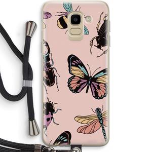 CaseCompany Tiny Bugs: Samsung Galaxy J6 (2018) Transparant Hoesje met koord
