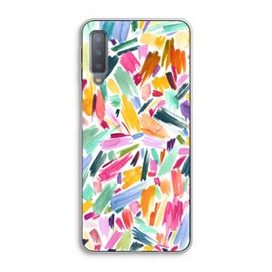 CaseCompany Watercolor Brushstrokes: Samsung Galaxy A7 (2018) Transparant Hoesje