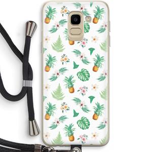 CaseCompany Ananas bladeren: Samsung Galaxy J6 (2018) Transparant Hoesje met koord