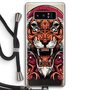CaseCompany Tiger and Rattlesnakes: Samsung Galaxy Note 8 Transparant Hoesje met koord