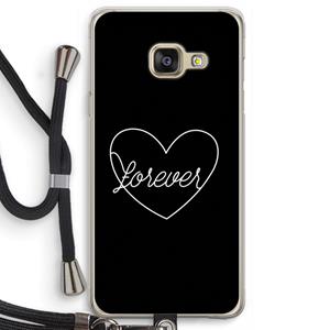CaseCompany Forever heart black: Samsung Galaxy A3 (2016) Transparant Hoesje met koord