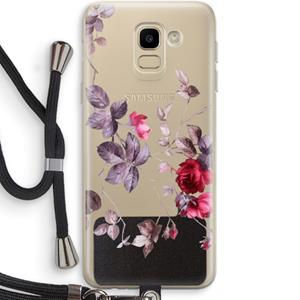 CaseCompany Mooie bloemen: Samsung Galaxy J6 (2018) Transparant Hoesje met koord