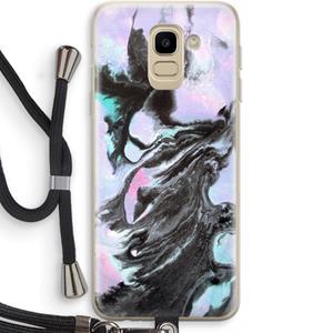 CaseCompany Pastel zwart: Samsung Galaxy J6 (2018) Transparant Hoesje met koord
