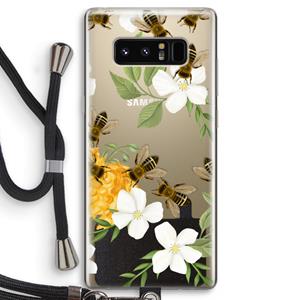 CaseCompany No flowers without bees: Samsung Galaxy Note 8 Transparant Hoesje met koord