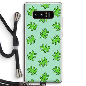 CaseCompany Groene blaadjes: Samsung Galaxy Note 8 Transparant Hoesje met koord
