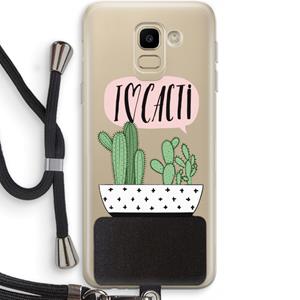 CaseCompany I love cacti: Samsung Galaxy J6 (2018) Transparant Hoesje met koord