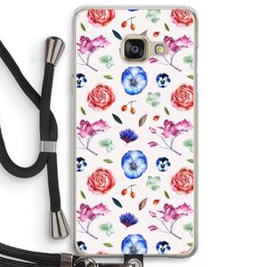 CaseCompany Bloemetjes: Samsung Galaxy A3 (2016) Transparant Hoesje met koord