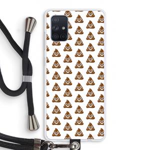 CaseCompany Poop emoji: Samsung Galaxy A71 Transparant Hoesje met koord